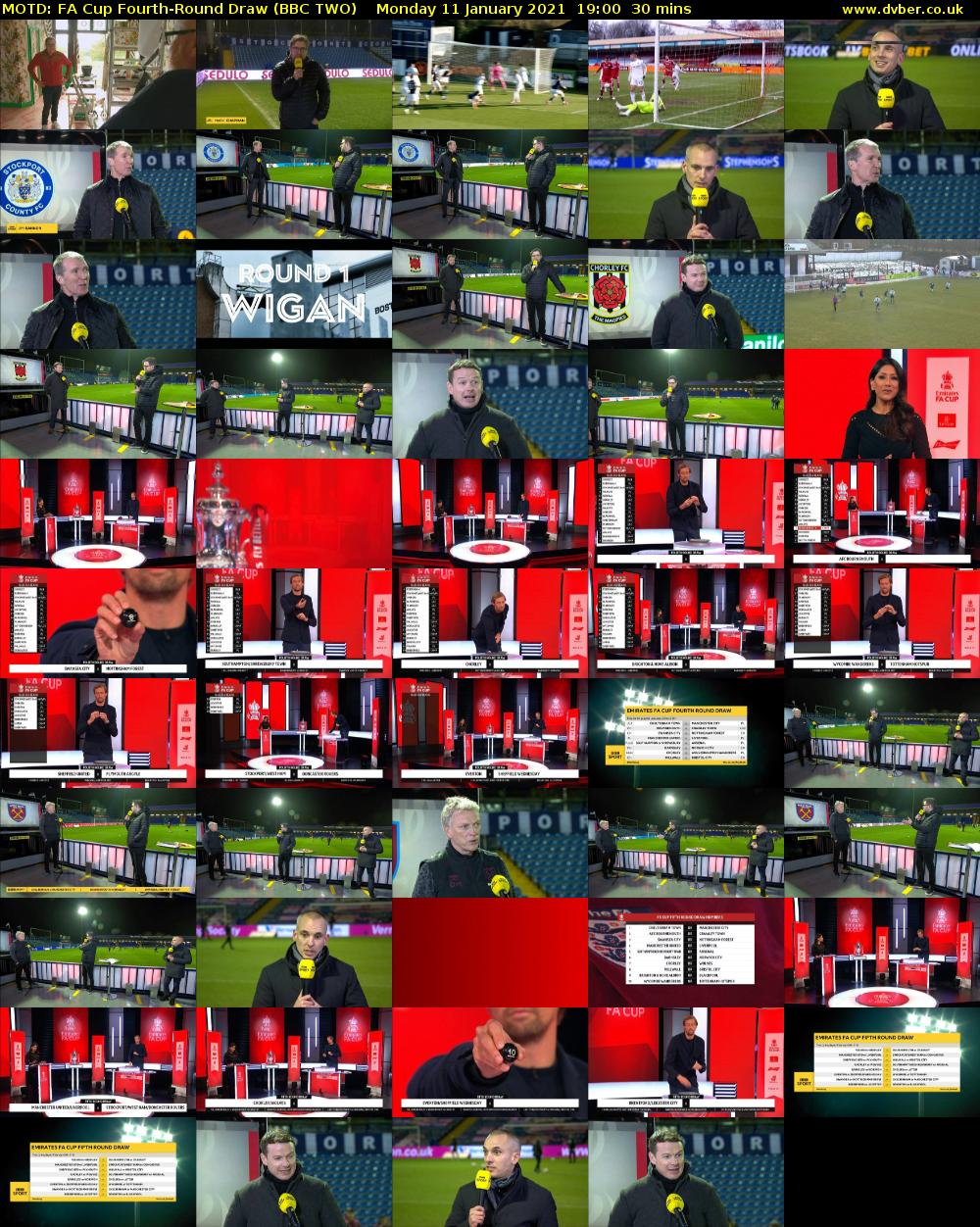 MOTD: FA Cup Fourth-Round Draw (BBC TWO) Monday 11 January 2021 19:00 - 19:30