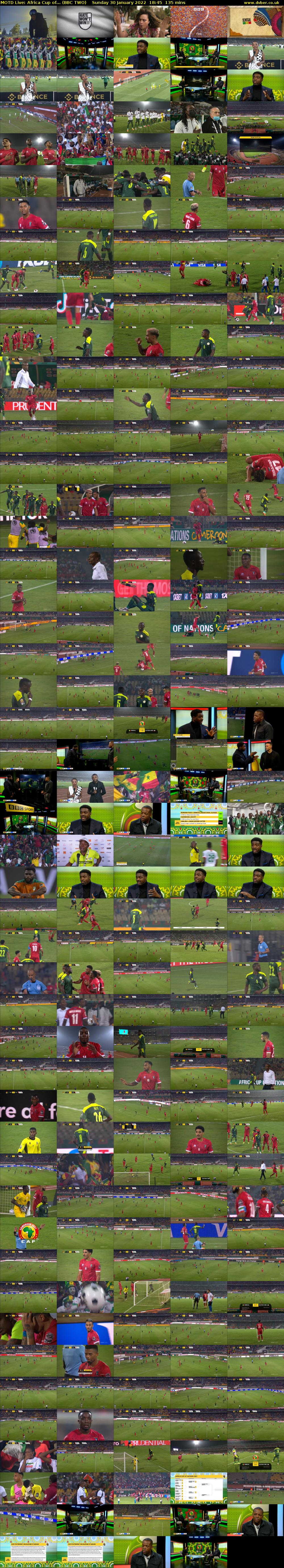 MOTD Live: Africa Cup of... (BBC TWO) Sunday 30 January 2022 18:45 - 21:00