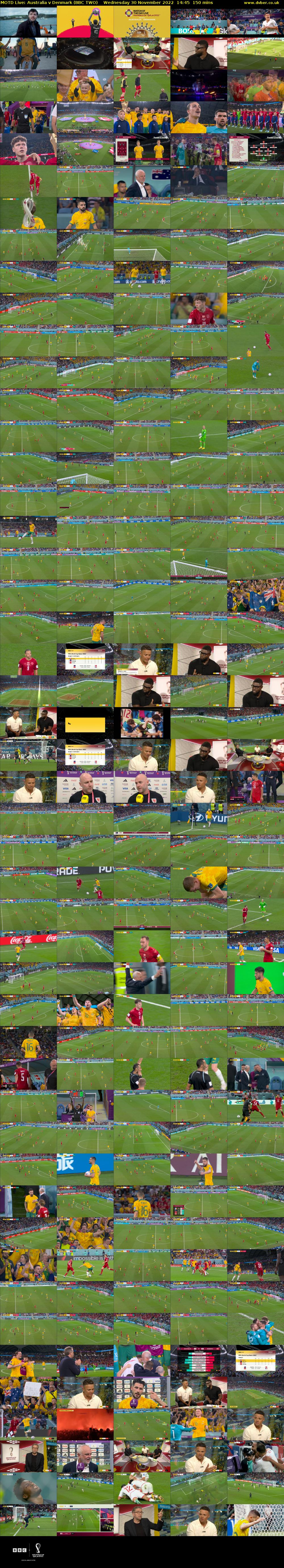 MOTD Live: Australia v Denmark (BBC TWO) Wednesday 30 November 2022 14:45 - 17:15