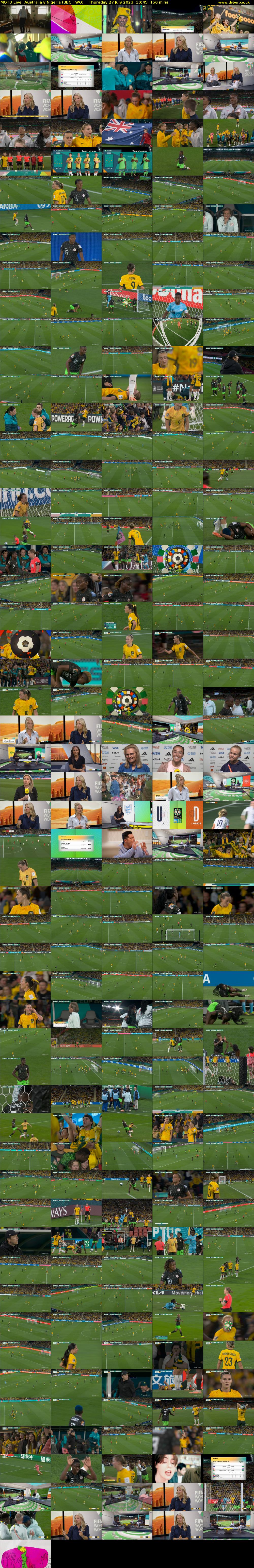 MOTD Live: Australia v Nigeria (BBC TWO) Thursday 27 July 2023 10:45 - 13:15