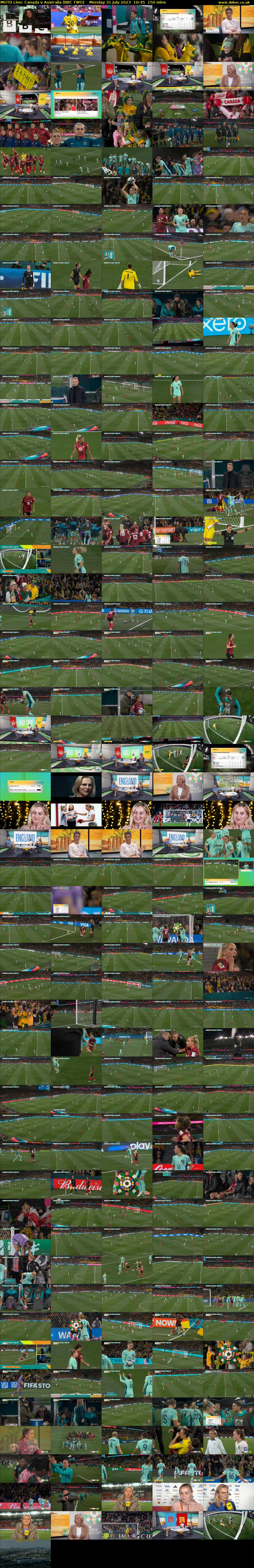 MOTD Live: Canada v Australia (BBC TWO) Monday 31 July 2023 10:45 - 13:15