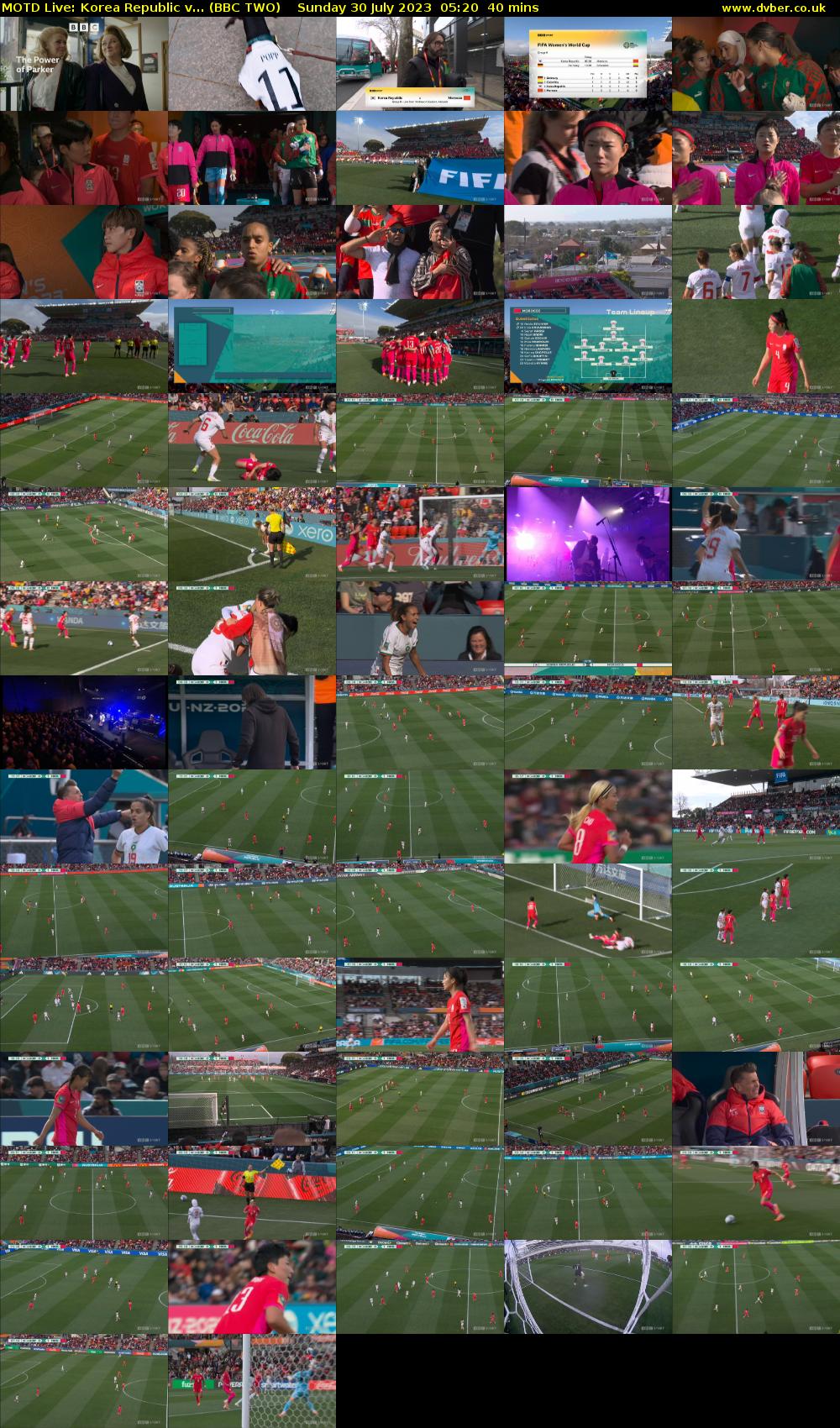 MOTD Live: Korea Republic v... (BBC TWO) Sunday 30 July 2023 05:20 - 06:00