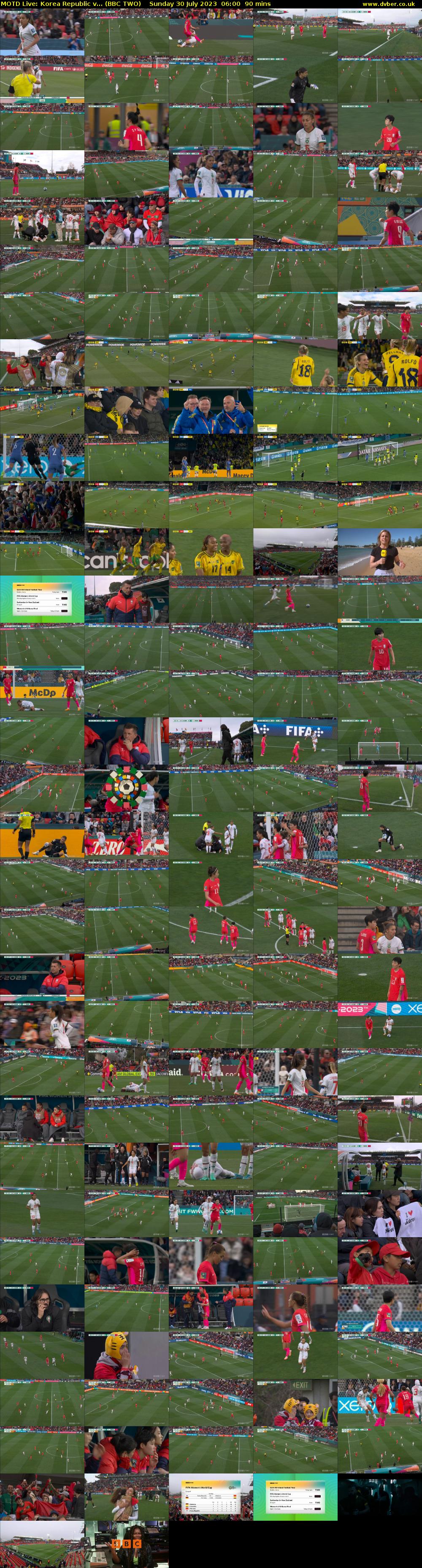 MOTD Live: Korea Republic v... (BBC TWO) Sunday 30 July 2023 06:00 - 07:30