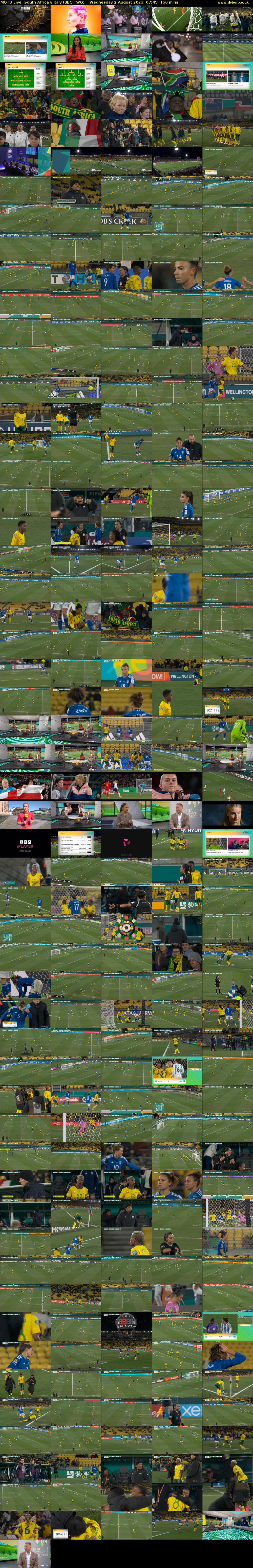 MOTD Live: South Africa v Italy (BBC TWO) Wednesday 2 August 2023 07:45 - 10:15