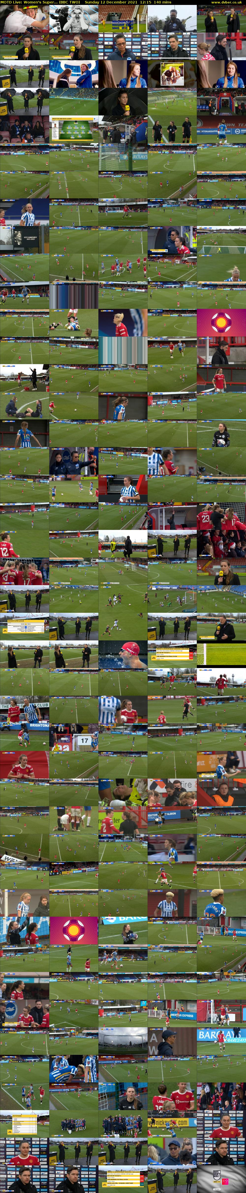MOTD Live: Women's Super... (BBC TWO) Sunday 12 December 2021 12:15 - 14:35