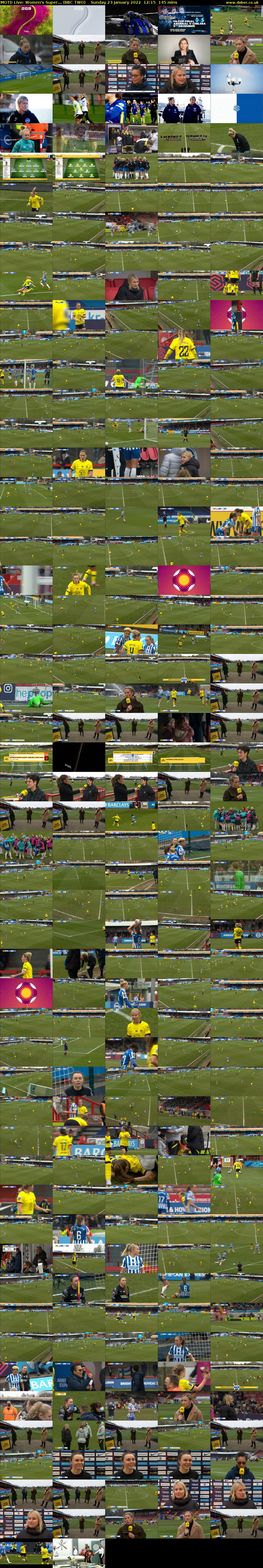 MOTD Live: Women's Super... (BBC TWO) Sunday 23 January 2022 12:15 - 14:40