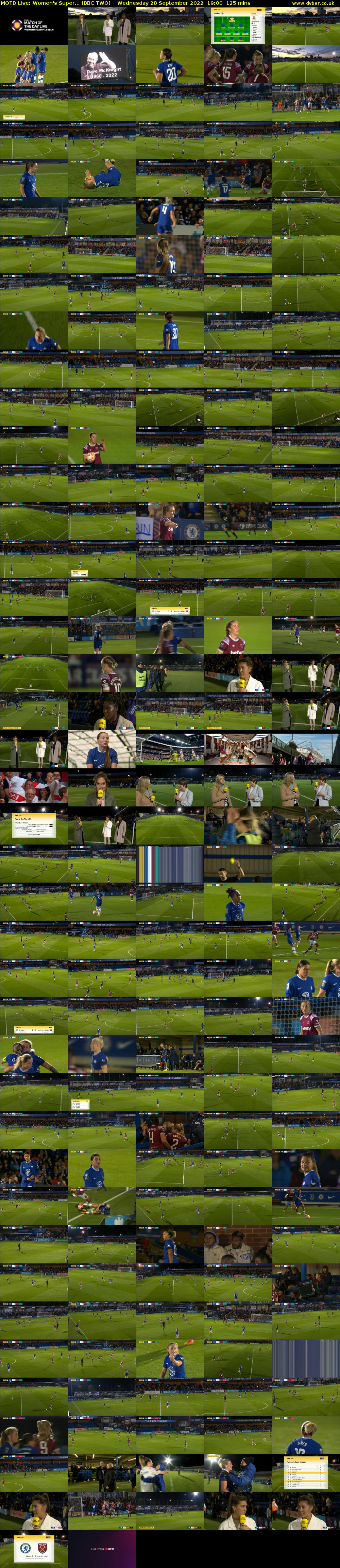 MOTD Live: Women's Super... (BBC TWO) Wednesday 28 September 2022 19:00 - 21:05