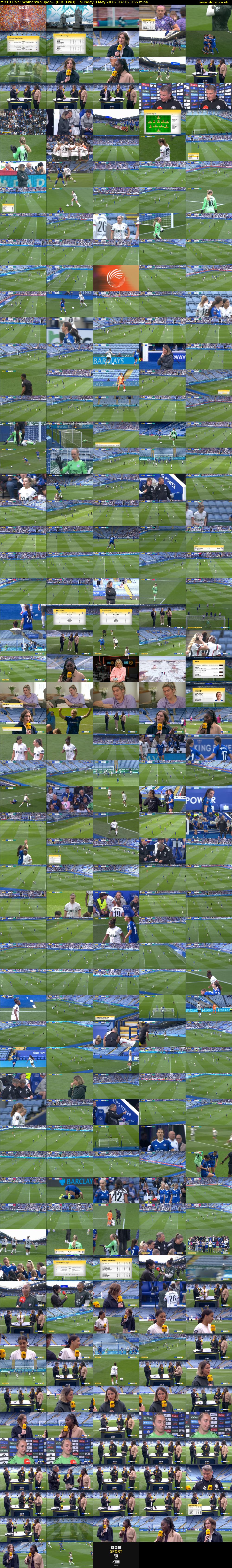 MOTD Live: Women's Super... (BBC TWO) Sunday 3 May 2026 14:15 - 17:00