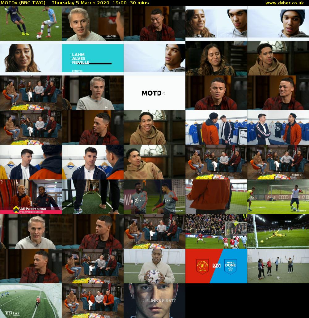 MOTDx (BBC TWO) Thursday 5 March 2020 19:00 - 19:30