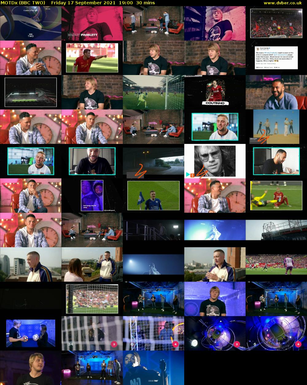 MOTDx (BBC TWO) Friday 17 September 2021 19:00 - 19:30