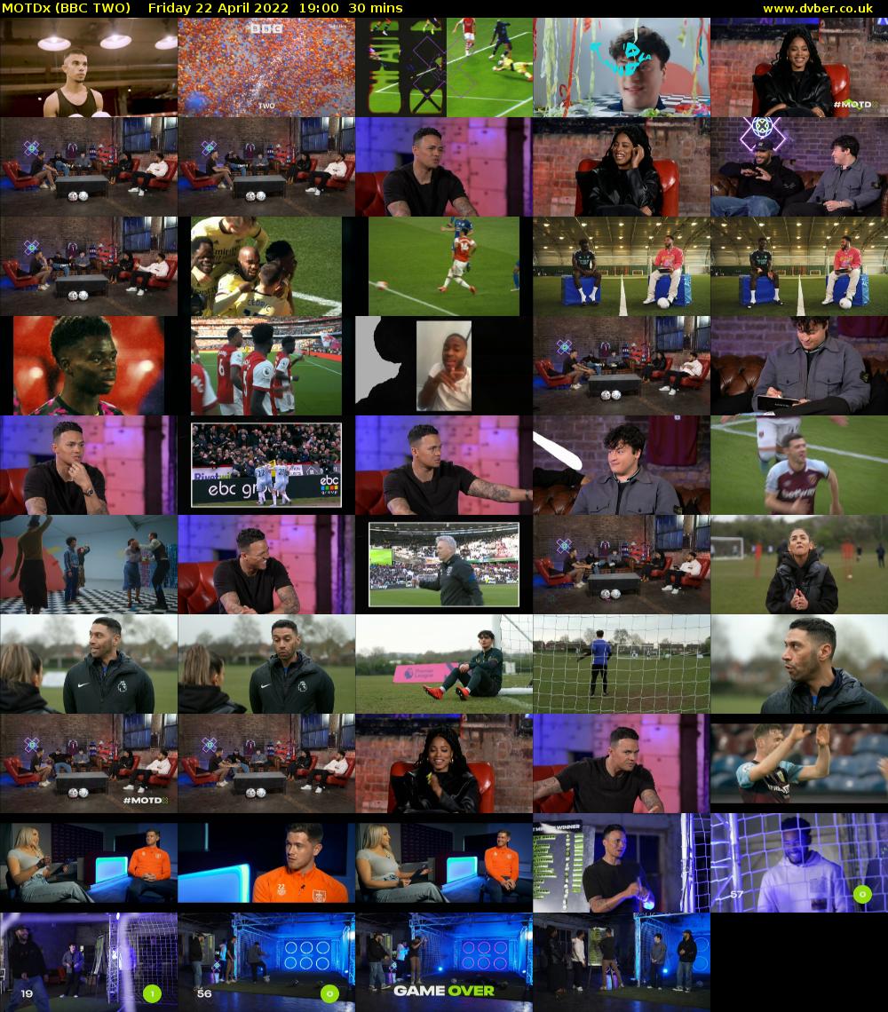 MOTDx (BBC TWO) Friday 22 April 2022 19:00 - 19:30