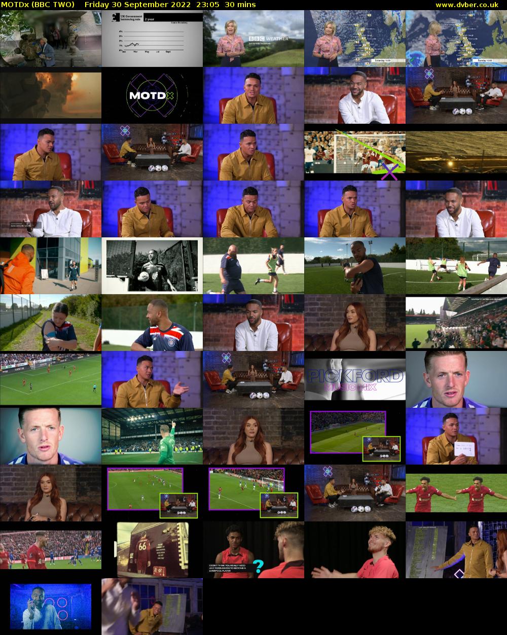 MOTDx (BBC TWO) Friday 30 September 2022 23:05 - 23:35