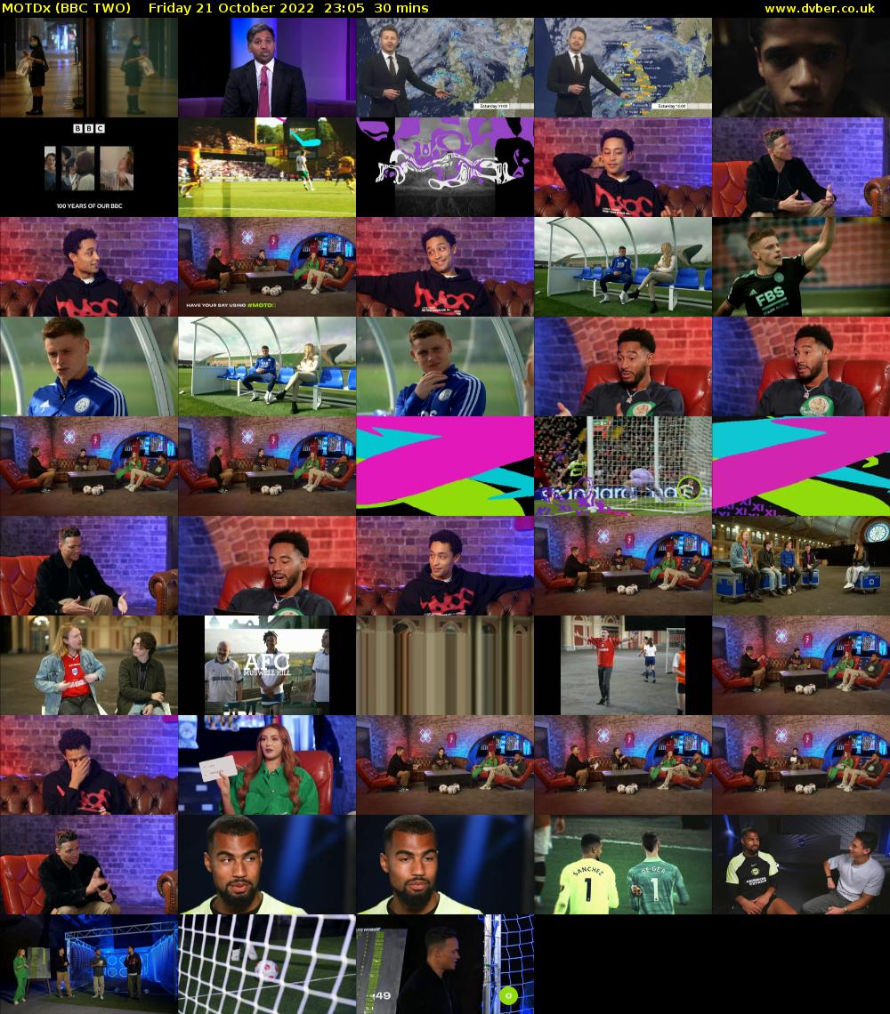 MOTDx (BBC TWO) Friday 21 October 2022 23:05 - 23:35