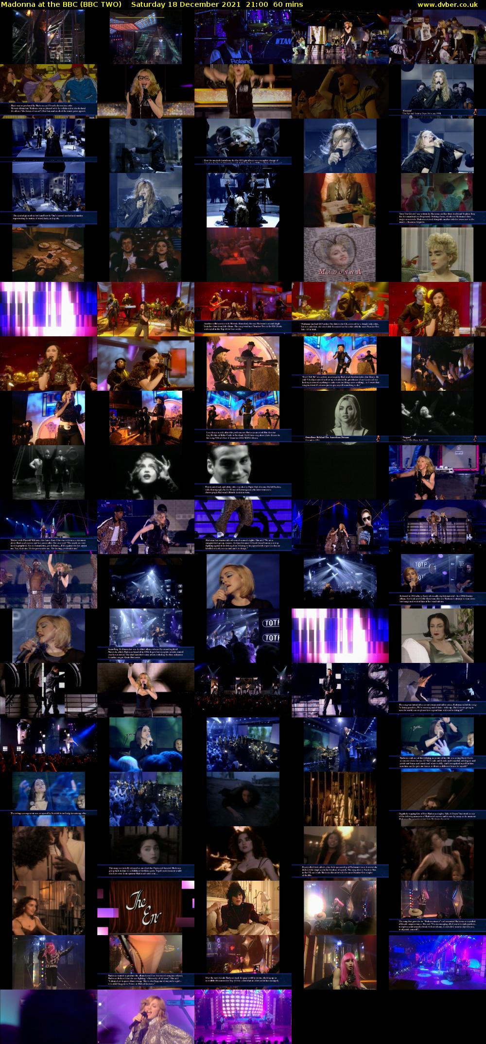 Madonna at the BBC (BBC TWO) Saturday 18 December 2021 21:00 - 22:00