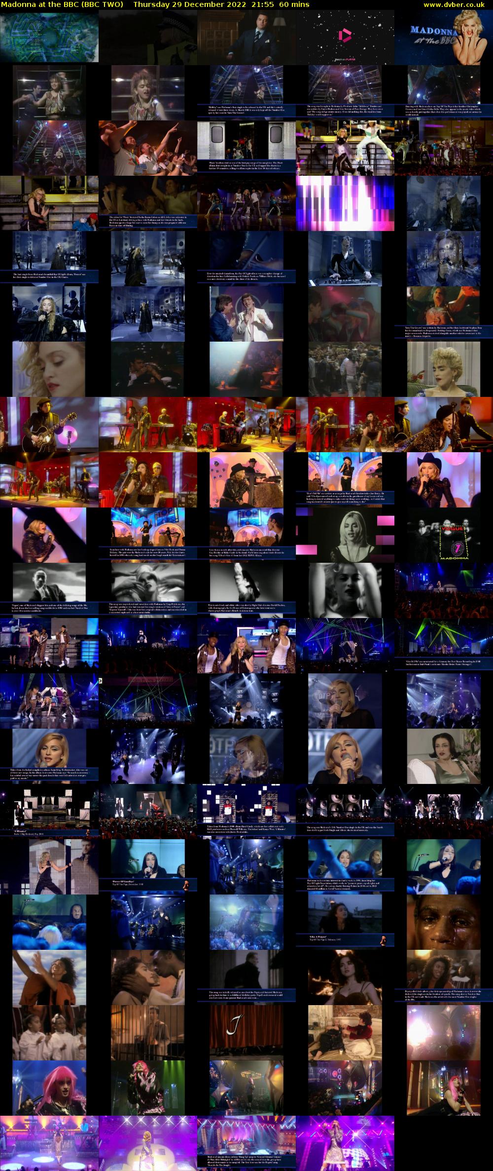 Madonna at the BBC (BBC TWO) Thursday 29 December 2022 21:55 - 22:55