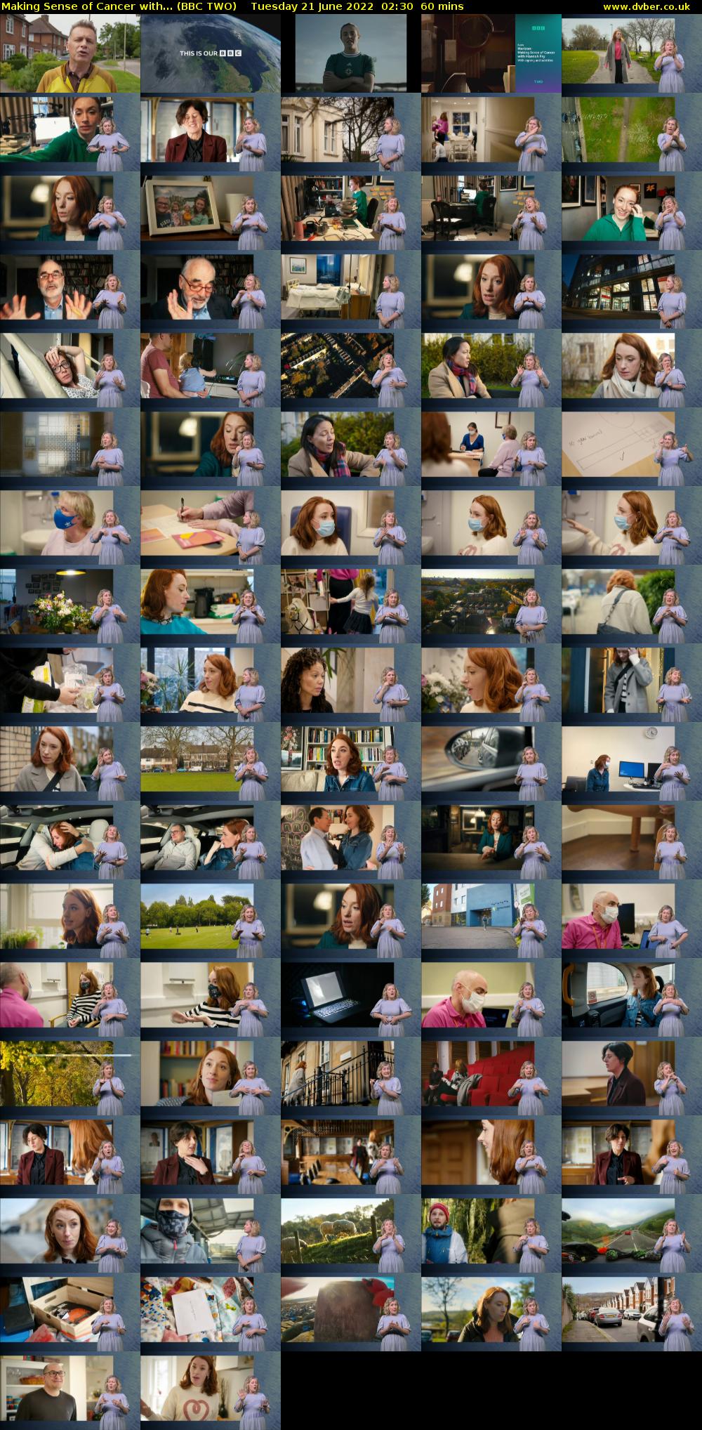 Making Sense of Cancer with... (BBC TWO) Tuesday 21 June 2022 02:30 - 03:30