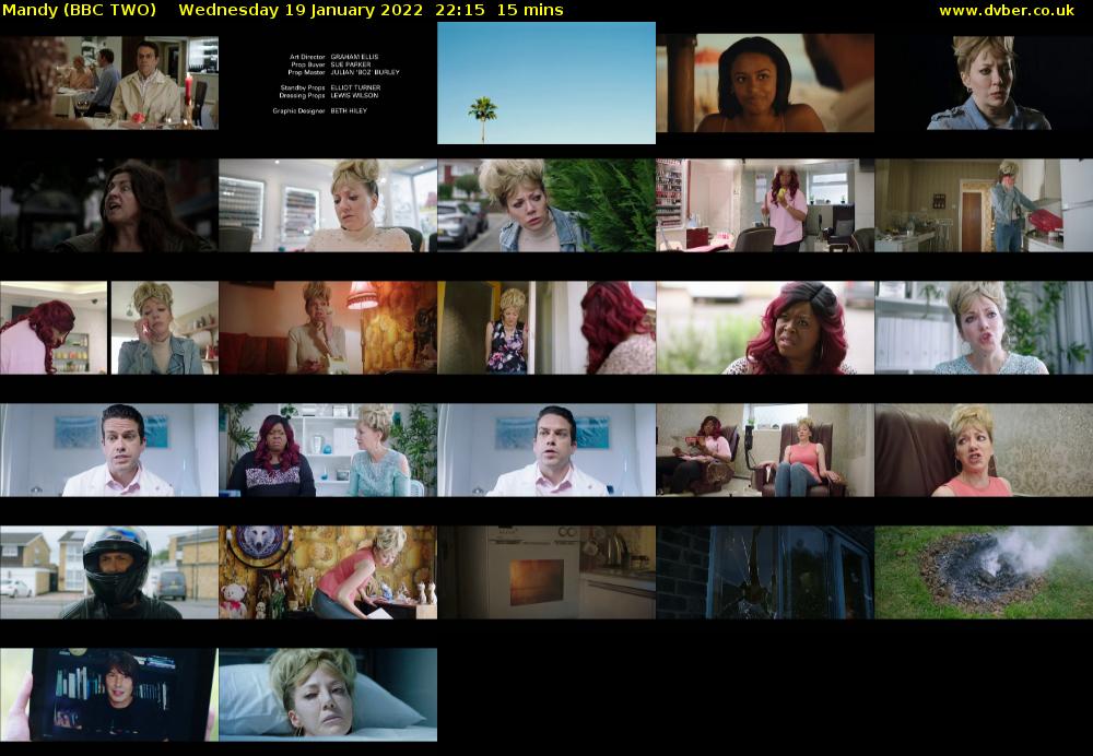 Mandy (BBC TWO) Wednesday 19 January 2022 22:15 - 22:30