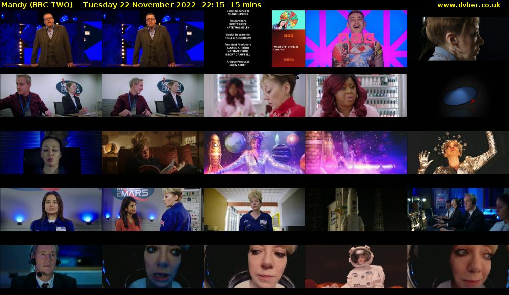 Mandy (BBC TWO) Tuesday 22 November 2022 22:15 - 22:30
