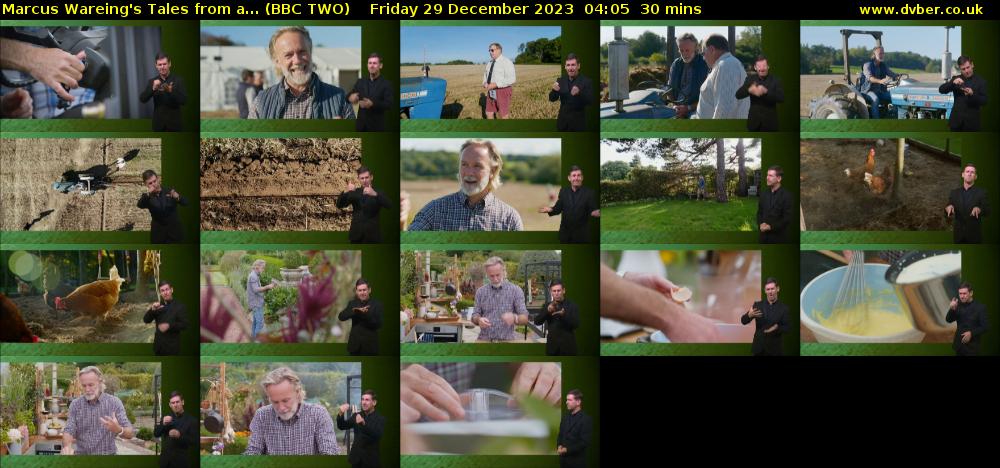 Marcus Wareing's Tales from a... (BBC TWO) Friday 29 December 2023 04:05 - 04:35