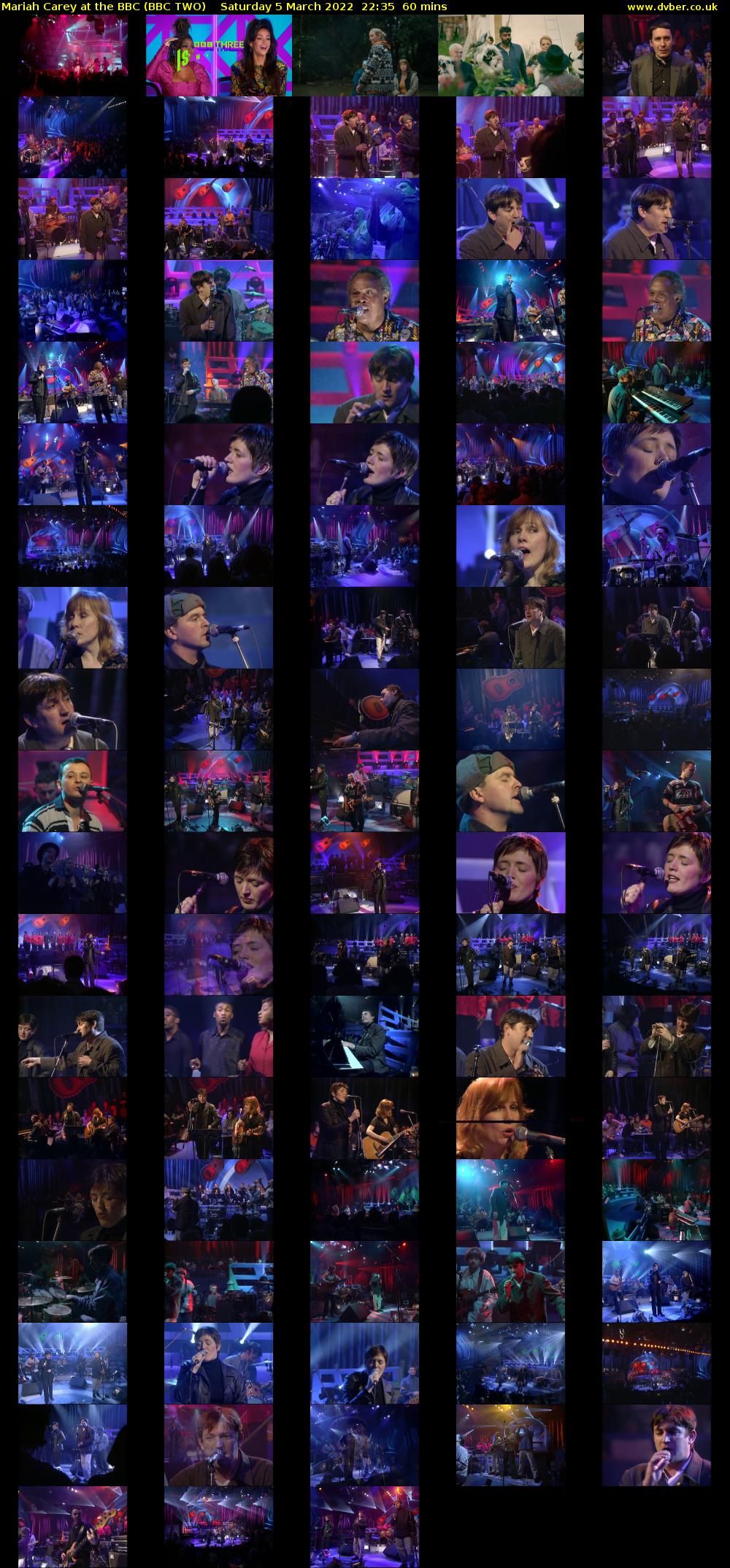 Mariah Carey at the BBC (BBC TWO) Saturday 5 March 2022 22:35 - 23:35