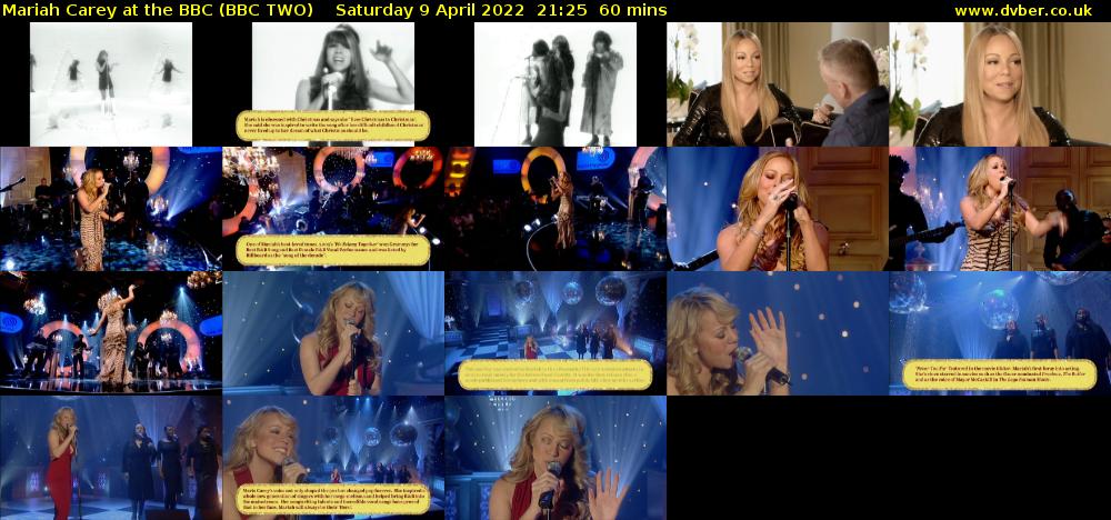 Mariah Carey at the BBC (BBC TWO) Saturday 9 April 2022 21:25 - 22:25