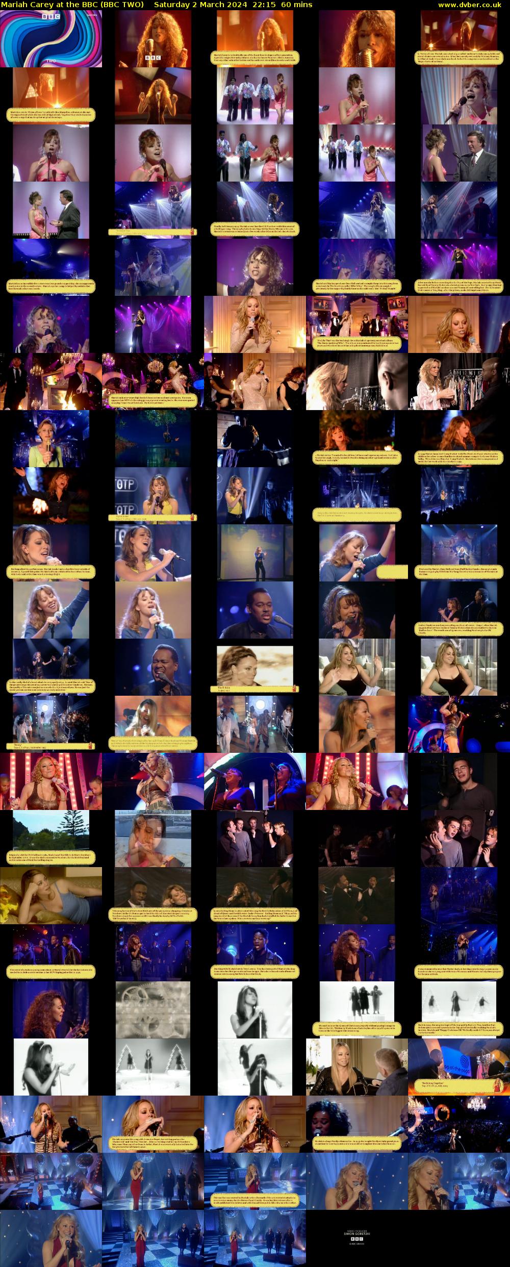Mariah Carey at the BBC (BBC TWO) Saturday 2 March 2024 22:15 - 23:15
