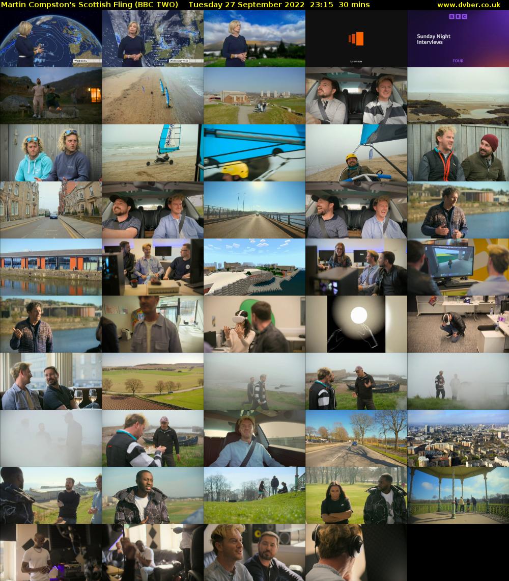 Martin Compston's Scottish Fling (BBC TWO) Tuesday 27 September 2022 23:15 - 23:45