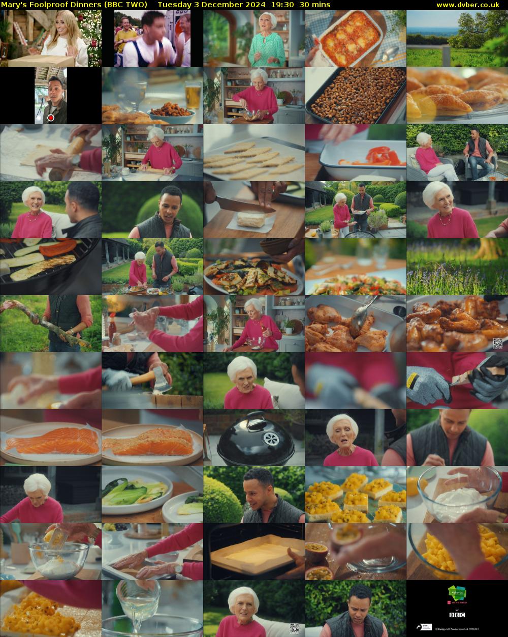 Mary's Foolproof Dinners (BBC TWO) Tuesday 3 December 2024 19:30 - 20:00