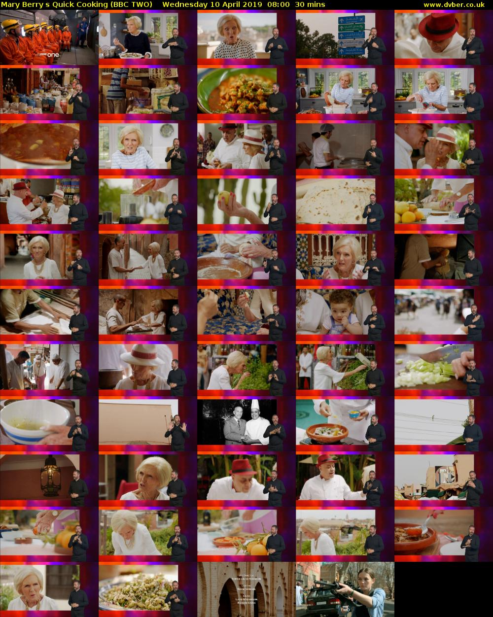 Mary Berrys Quick Cooking (BBC TWO) Wednesday 10 April 2019 08:00 - 08:30
