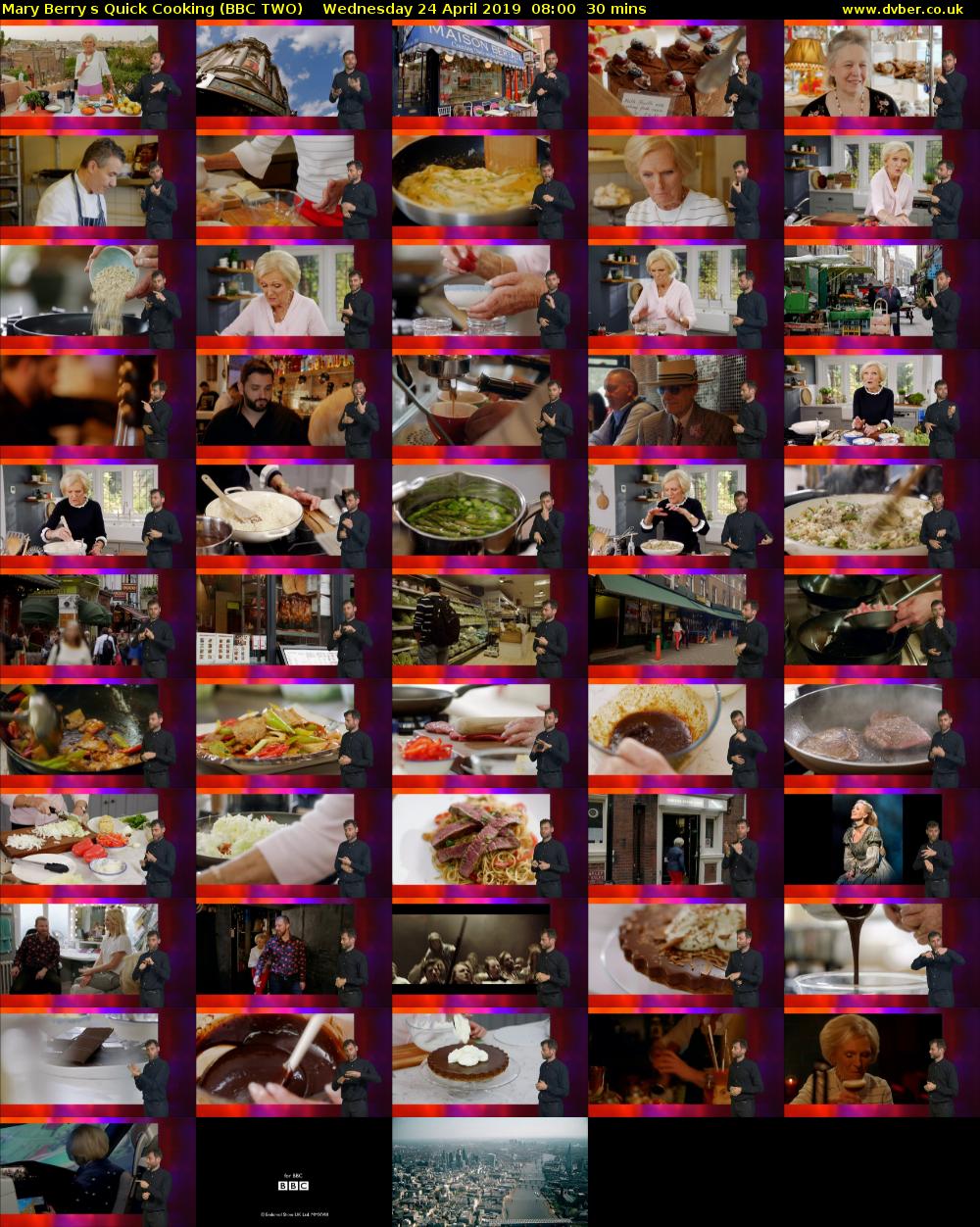 Mary Berrys Quick Cooking (BBC TWO) Wednesday 24 April 2019 08:00 - 08:30