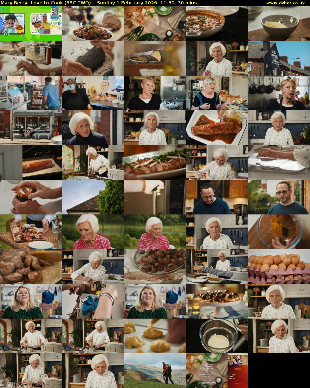 Mary Berry: Love to Cook (BBC TWO) Sunday 1 February 2026 11:30 - 12:00