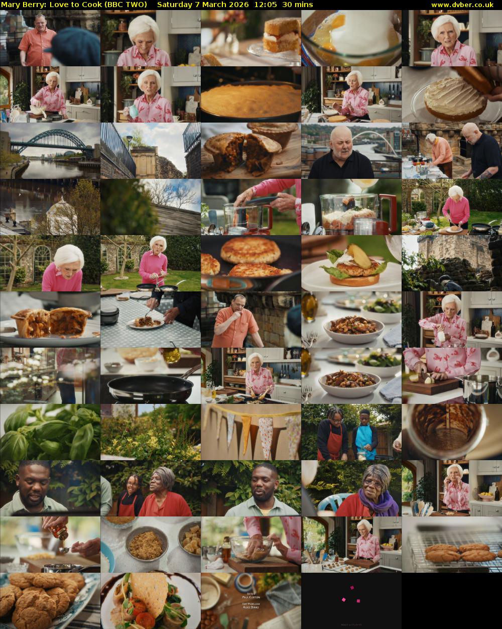 Mary Berry: Love to Cook (BBC TWO) Saturday 7 March 2026 12:05 - 12:35