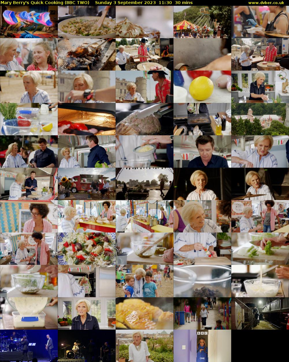 Mary Berry's Quick Cooking (BBC TWO) Sunday 3 September 2023 11:30 - 12:00