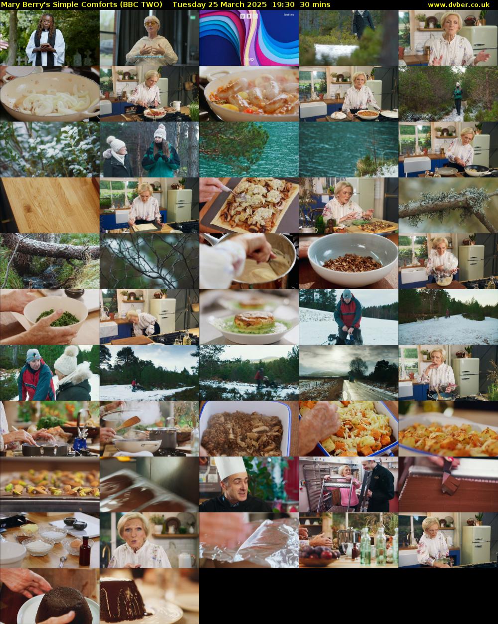 Mary Berry's Simple Comforts (BBC TWO) Tuesday 25 March 2025 19:30 - 20:00