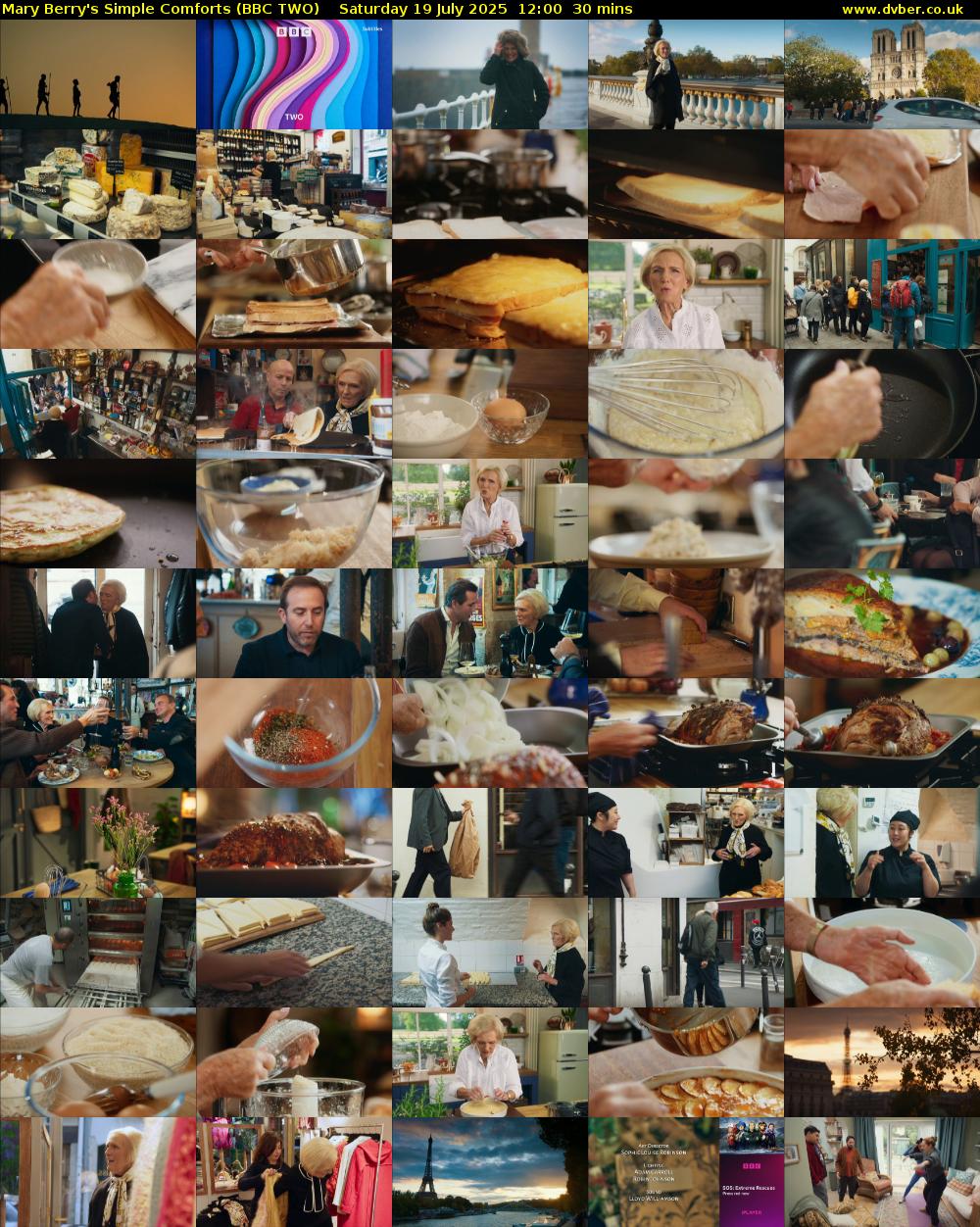 Mary Berry's Simple Comforts (BBC TWO) Saturday 19 July 2025 12:00 - 12:30