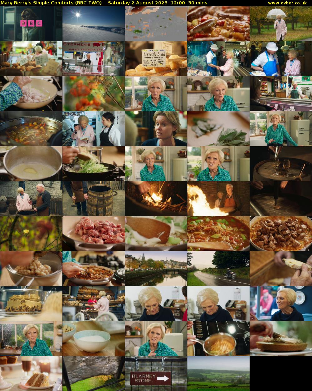 Mary Berry's Simple Comforts (BBC TWO) Saturday 2 August 2025 12:00 - 12:30