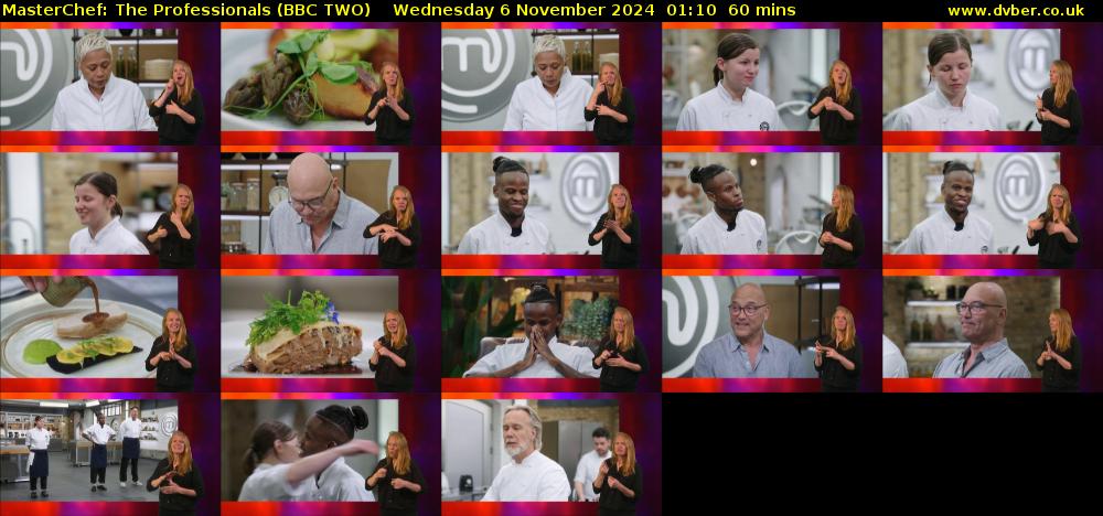 MasterChef: The Professionals (BBC TWO) Wednesday 6 November 2024 01:10 - 02:10
