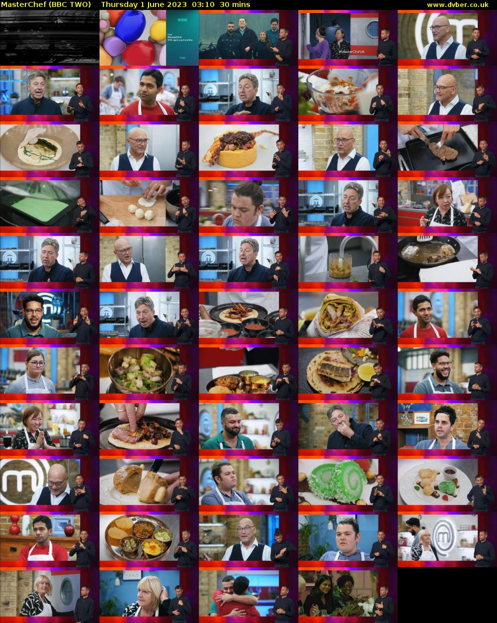 MasterChef (BBC TWO) Thursday 1 June 2023 03:10 - 03:40