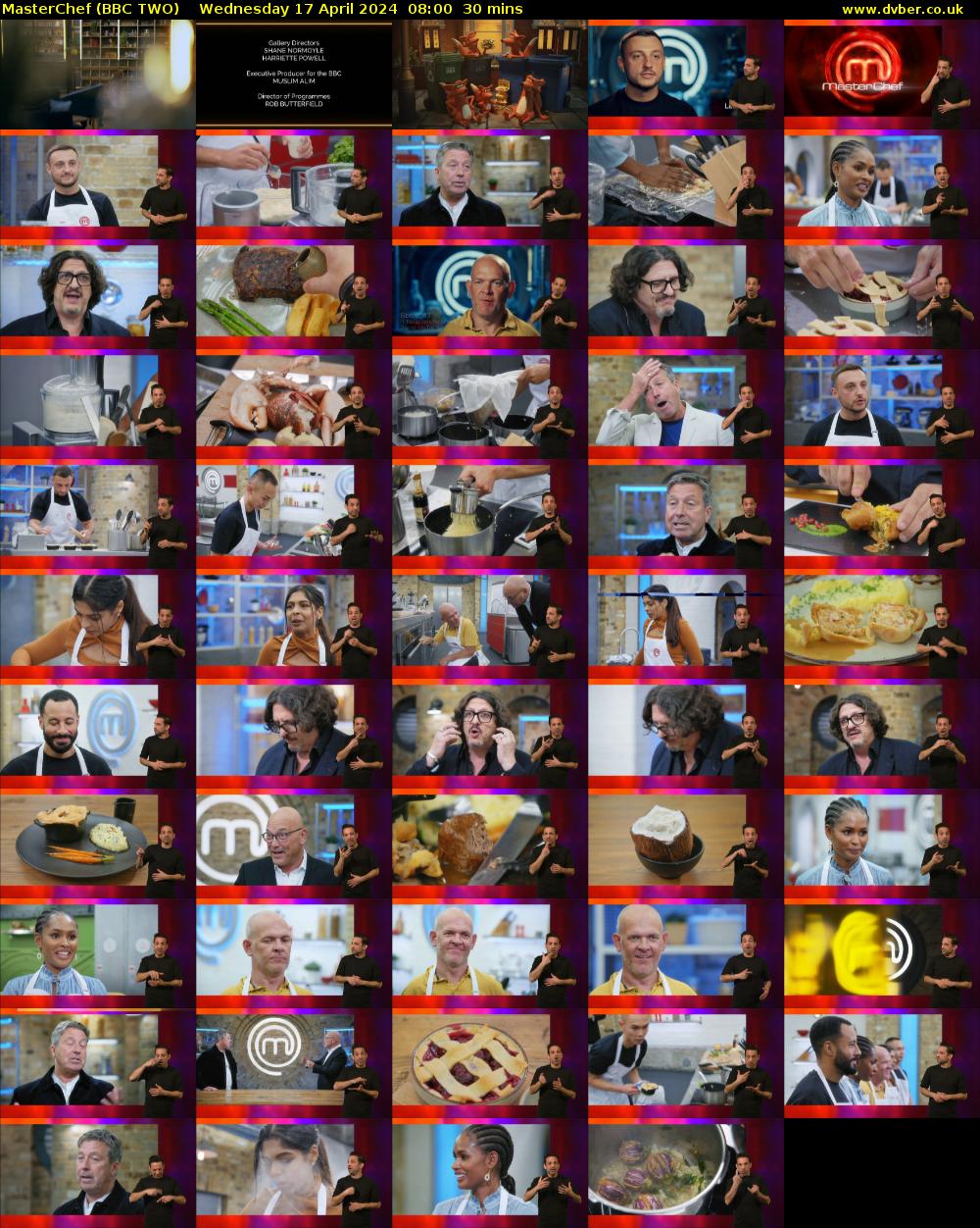 MasterChef (BBC TWO) Wednesday 17 April 2024 08:00 - 08:30