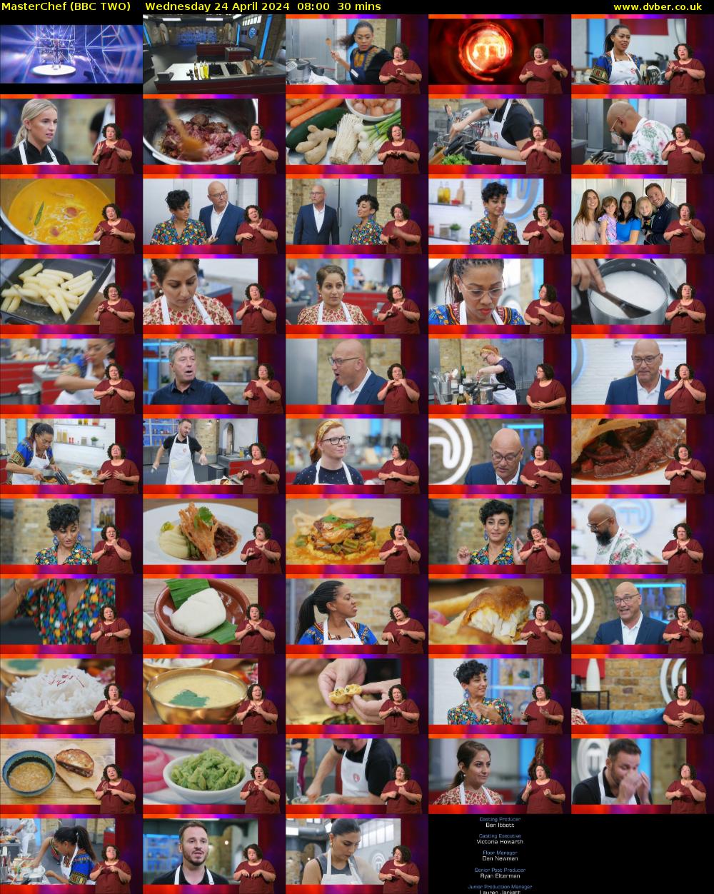 MasterChef (BBC TWO) Wednesday 24 April 2024 08:00 - 08:30