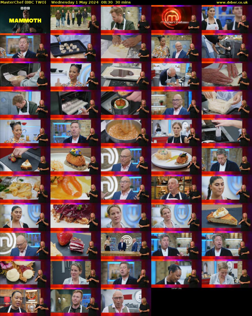 MasterChef (BBC TWO) Wednesday 1 May 2024 08:30 - 09:00