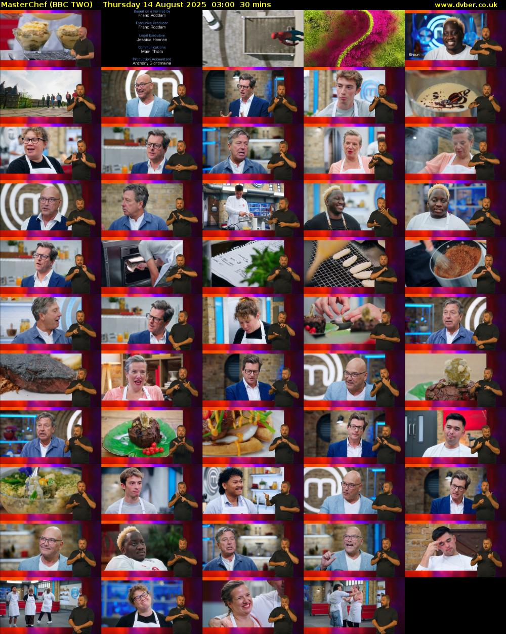 MasterChef (BBC TWO) Thursday 14 August 2025 03:00 - 03:30