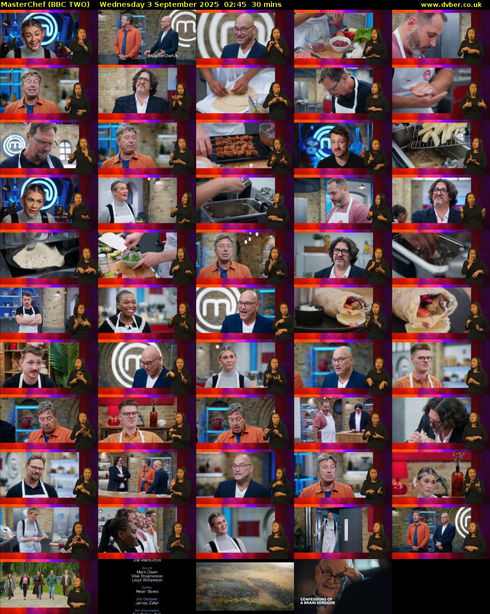 MasterChef (BBC TWO) Wednesday 3 September 2025 02:45 - 03:15