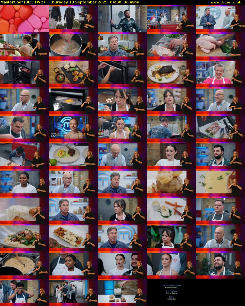 MasterChef (BBC TWO) Thursday 18 September 2025 04:00 - 04:30