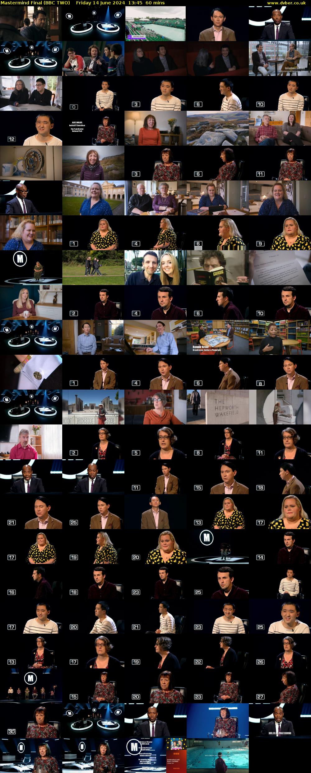 Mastermind Final (BBC TWO) Friday 14 June 2024 13:45 - 14:45