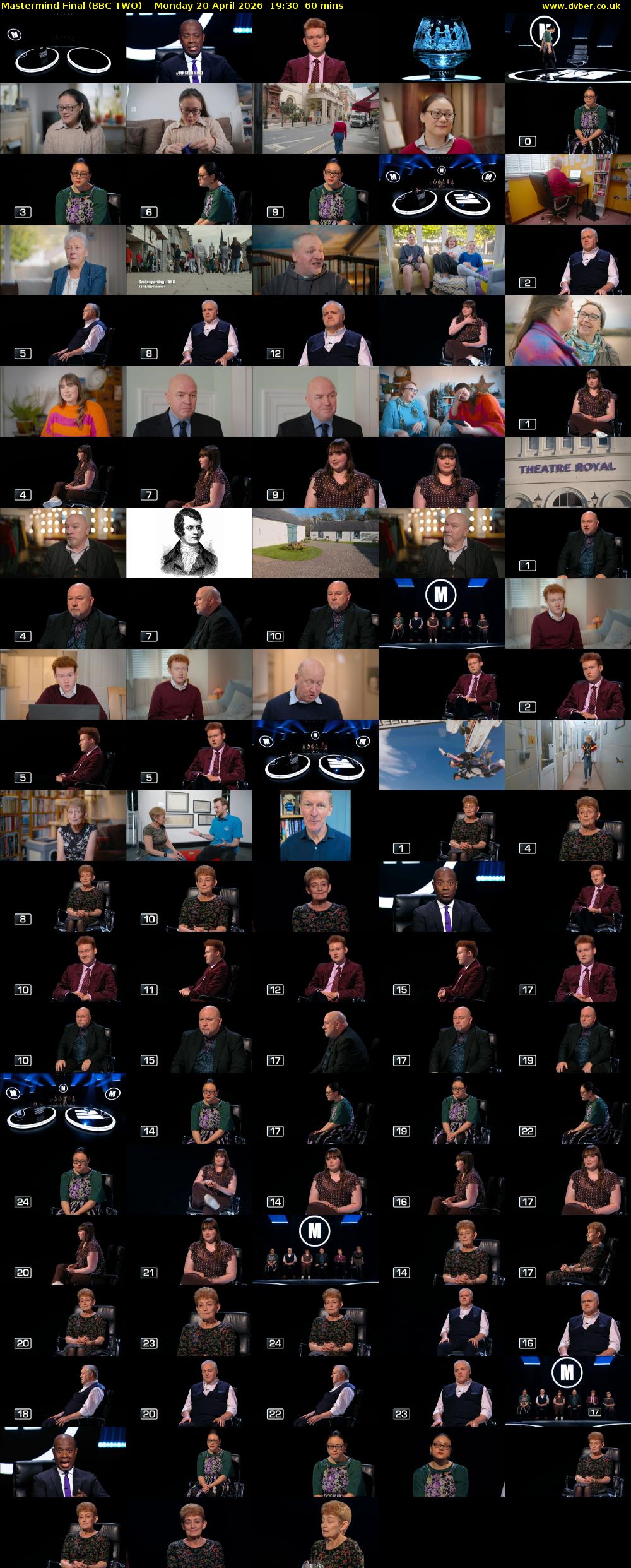 Mastermind Final (BBC TWO) Monday 20 April 2026 19:30 - 20:30