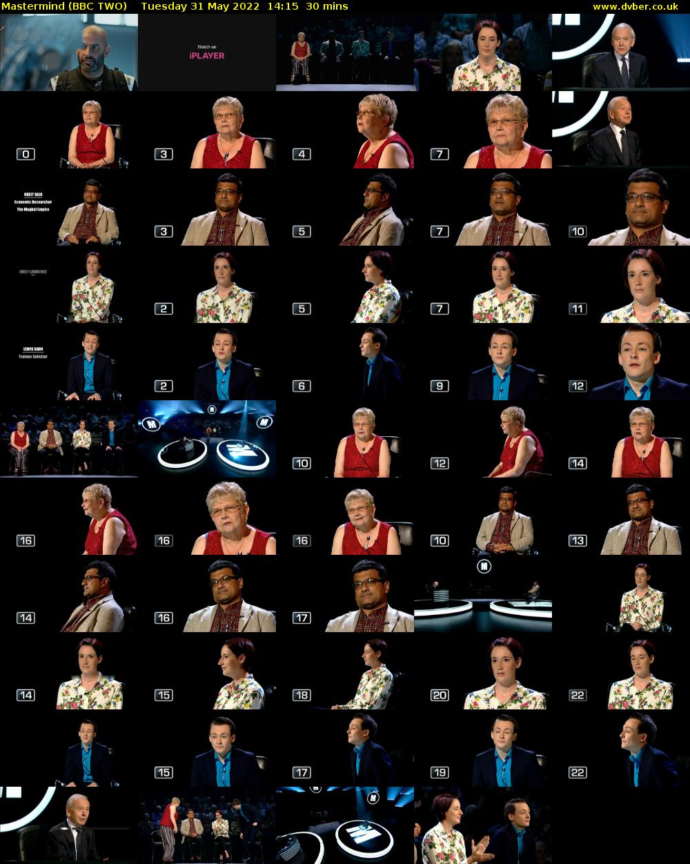 Mastermind (BBC TWO) Tuesday 31 May 2022 14:15 - 14:45