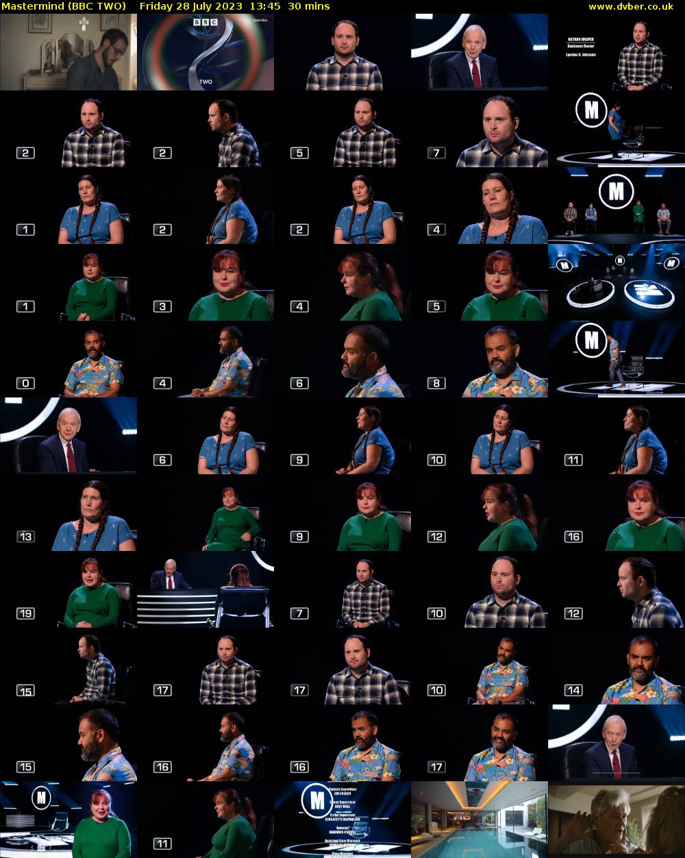 Mastermind (BBC TWO) Friday 28 July 2023 13:45 - 14:15