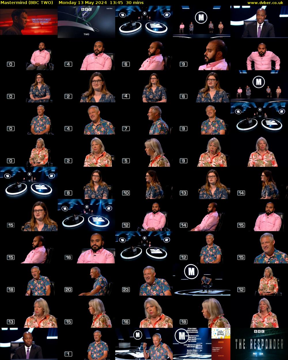 Mastermind (BBC TWO) Monday 13 May 2024 13:45 - 14:15