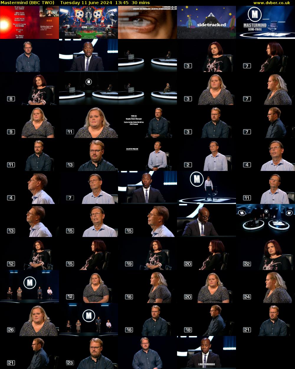 Mastermind (BBC TWO) Tuesday 11 June 2024 13:45 - 14:15